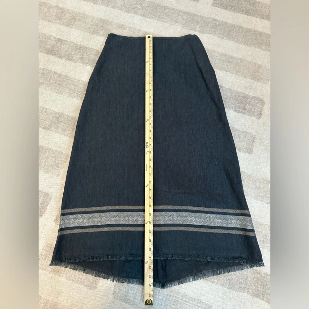Vintage Margaret O’Leary Women’s Irish Linen Fringe Skirt Size Small